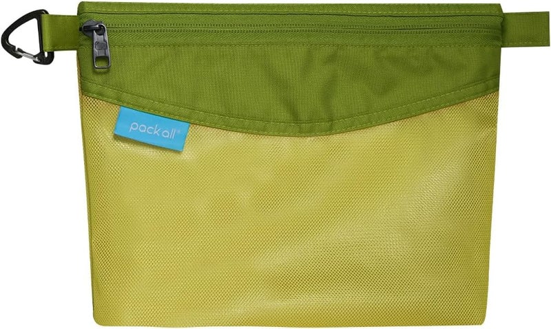 pack all Water-resistant Material Zipper Pouch, Mesh Zipper Bag for Storage, Travel, Office (Medium, Green) - Image 1